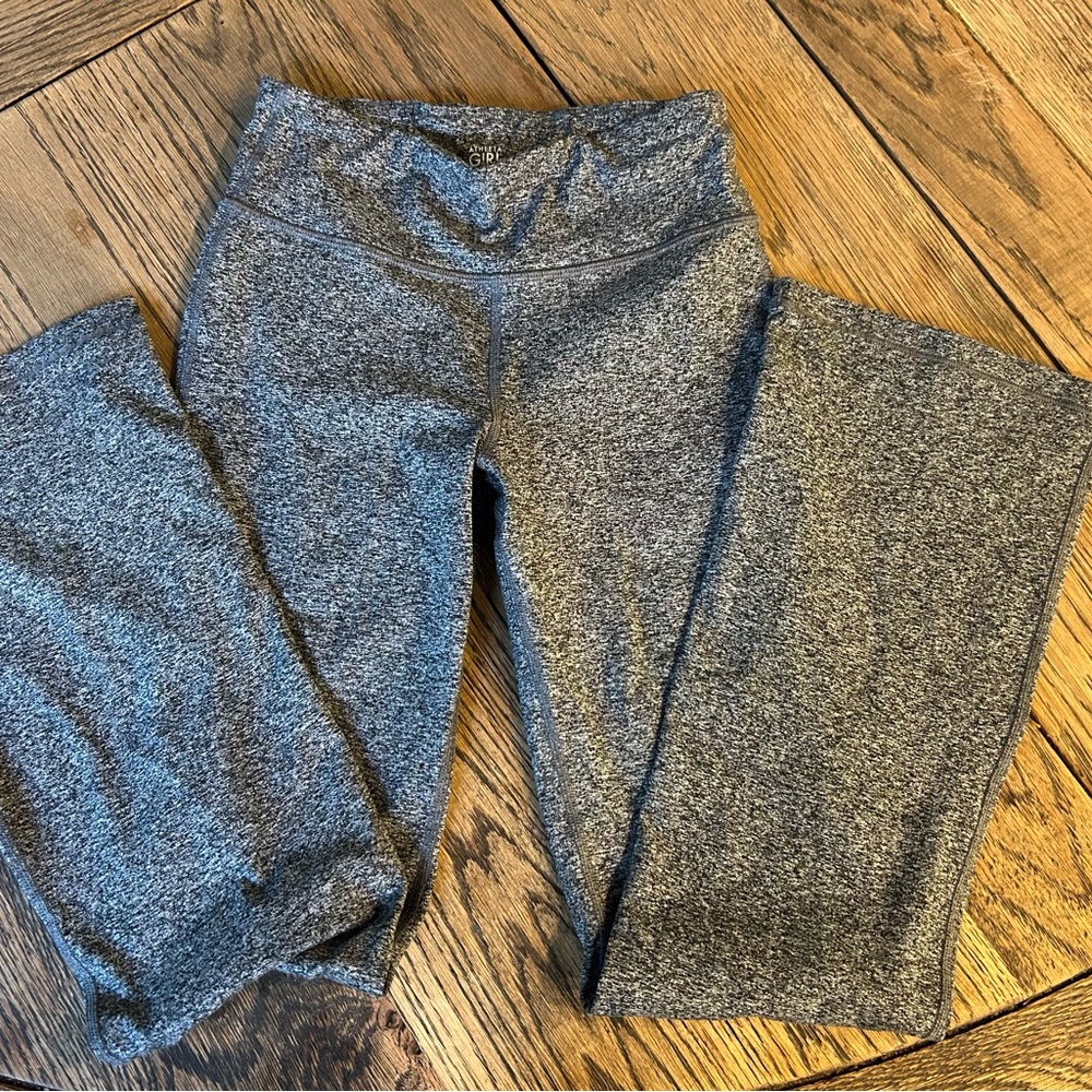Athleta Girl High Rise Softluxe Chit Chat Flare Pant Heathered Black